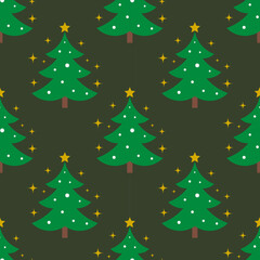 Obraz premium Christmas trees seamless pattern. Christmas repeating background