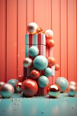 Fondo conceptual de la navidad. Concepto de fiestas, celebración, regalos, familias. Generado por IA.