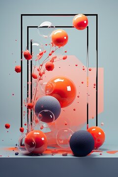 Fondo abstracto 3d geom&eacute;trico . Generado por Ia