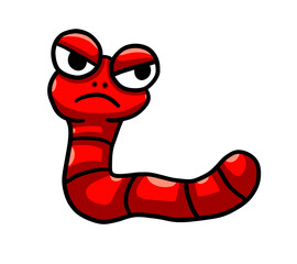 Stylized Cute Angry Red Worm