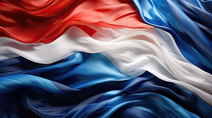 A flag-inspired artwork depicting the france flag with hues of blue, white and red. The flag symbolizes freedom and unity with a touch of historical significance.