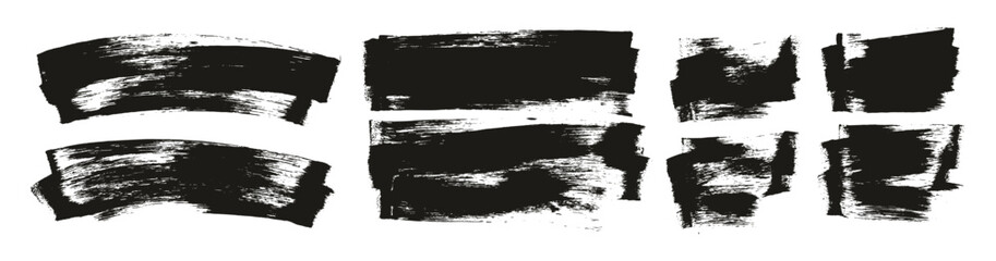 Flat Sponge Regular Artist Brush Long & Short & Curved Background High Detail Abstract Vector Background Set MEGA