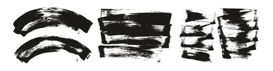 Flat Sponge Regular Artist Brush Long & Short & Curved Background High Detail Abstract Vector Background Set MEGA