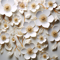 white flowers on a wooden background