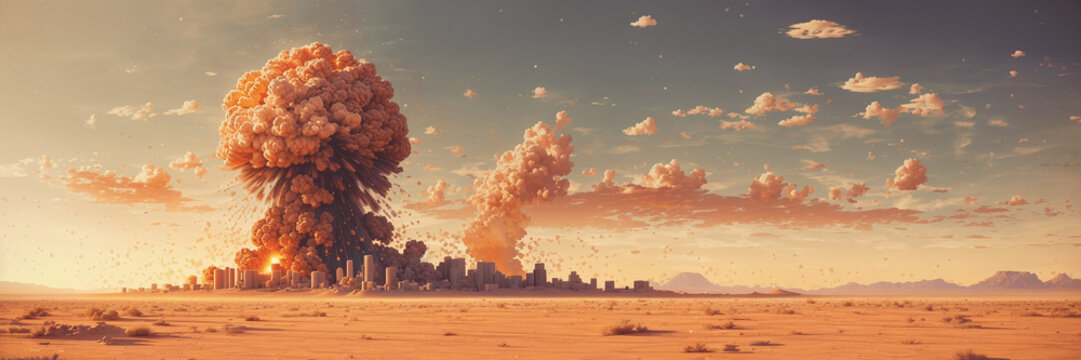 Pixelated nuclear explosion in the desert