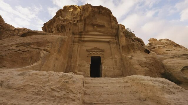 Carved monument in Litte Petra - Nabatean ruins close to Petra - World Heritage