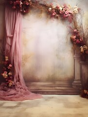 Wedding backdrop background illustration design, couple in love, marriage, bride