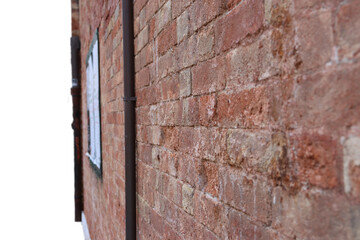Street with old brick wall in Venice, isolated PNG photo with transparent background. High quality cut out scene element. Realistic image overlay