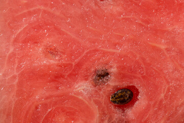 close up of red watermelon pulp