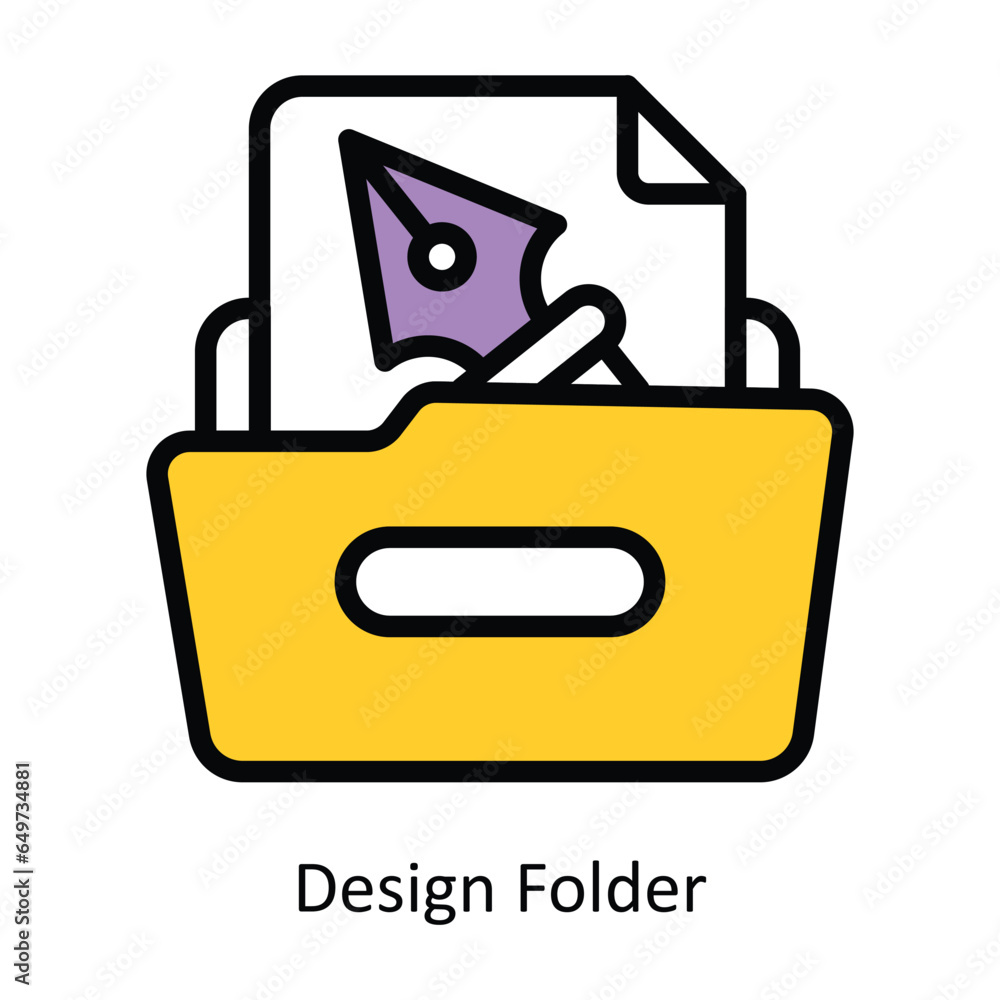 Poster design folder vector filled outline icon design illustration. graphic design symbol on white backgro
