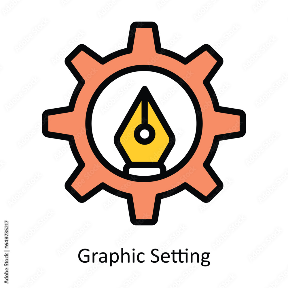 Poster graphic setting vector filled outline icon design illustration. graphic design symbol on white backg