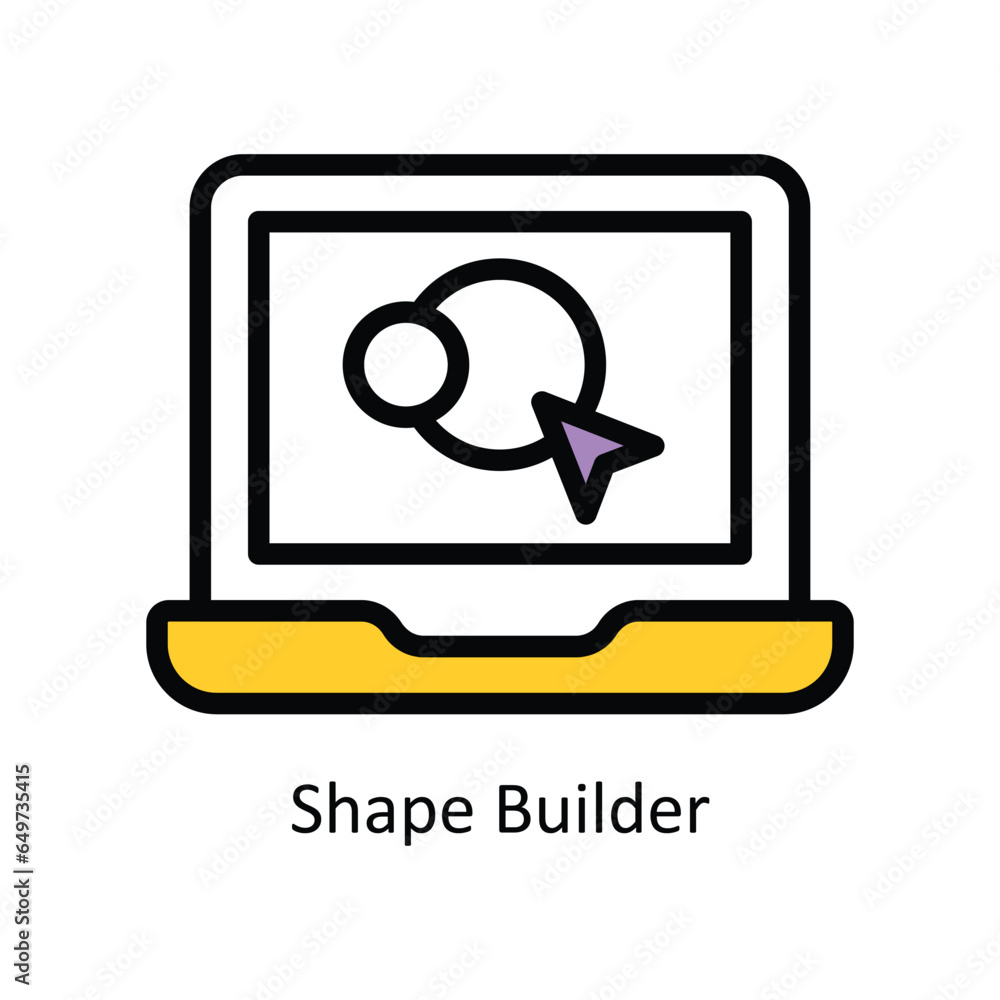 Poster shape builder vector filled outline icon design illustration. graphic design symbol on white backgro