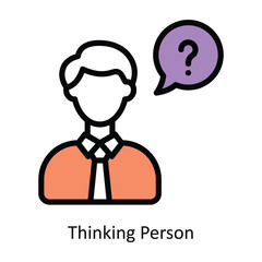 Thinking Person vector Filled outline Icon Design illustration. Graphic Design Symbol on White background EPS 10 File