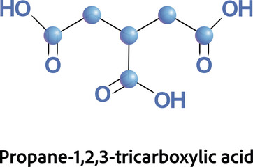 
Propane-1,2,3-tricarboxylic acid is an inhibitor of the enzyme aconitase and therefore interferes with the Krebs cycle - 649736419