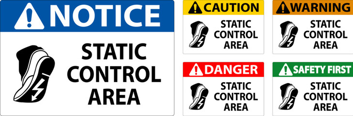 Obraz premium Caution Sign Static Control Area