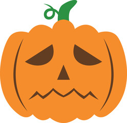 Creepy orange halloween pumpkin vector icon