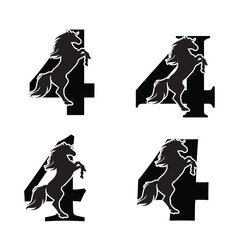 Initials Logo Design 4 & Horse Logo Design Concept.