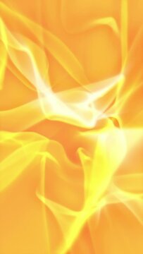 Yellow, orange soft curves. Loop background, similar to fire smoke or smoke. Vertical video.