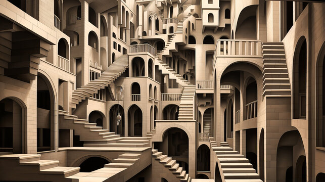 Architectural Marvels: Echoes of Escher's Impossible Geometries Come to Life.