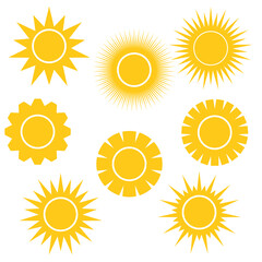 simple vector illustration various image of sun