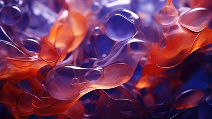 Foto op Canvas Red algae rhodophyta. Abstract close-up, selective focus, and creative lighting © Татьяна Креминская