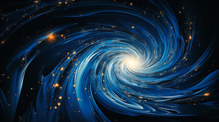 Obraz premium Rotating Galaxies with Swirling Star Dust,