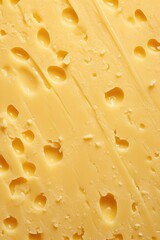 Macro view of Swiss cheese. full frame background image.