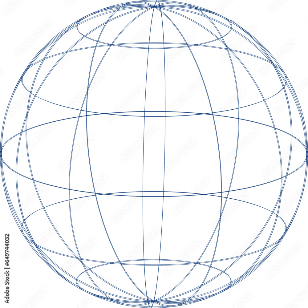Poster geometric shape of sphere 3d design in technology style. abstract circle vector illustration.