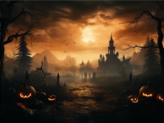 halloween night scene