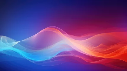 Rolgordijnen digital abstract particle waveform illustration energy sound, wave design, tech line digital abstract particle waveform © sevector