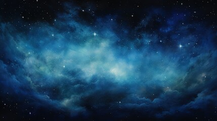  a painting of a night sky with stars and clouds in the foreground.  generative ai