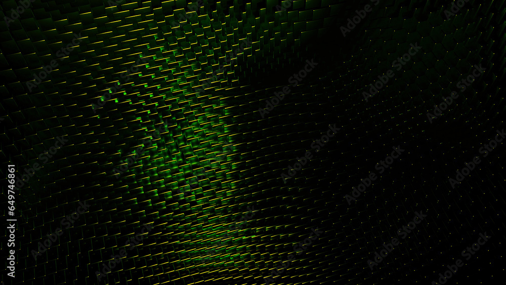 Poster digital wave background. design. waving technological surface formed by material of tiny particles.
