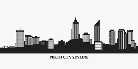 Perth city skyline silhouette