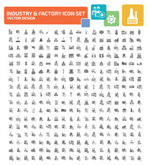 Industry And Engineer Vector Icon Set