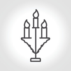 Candle line icon. three Candles on candle stick icon