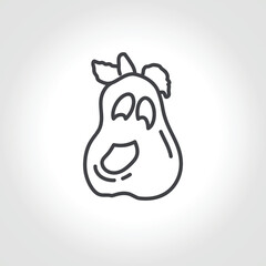 jack o lantern line icon. halloween pumpkin silhouette.