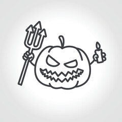 jack o lantern line icon. halloween pumpkin silhouette.