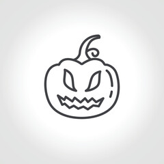 jack o lantern line icon. halloween pumpkin silhouette.