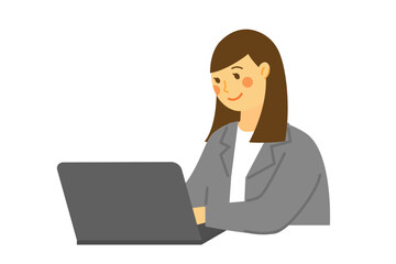 オフィスで働く女性