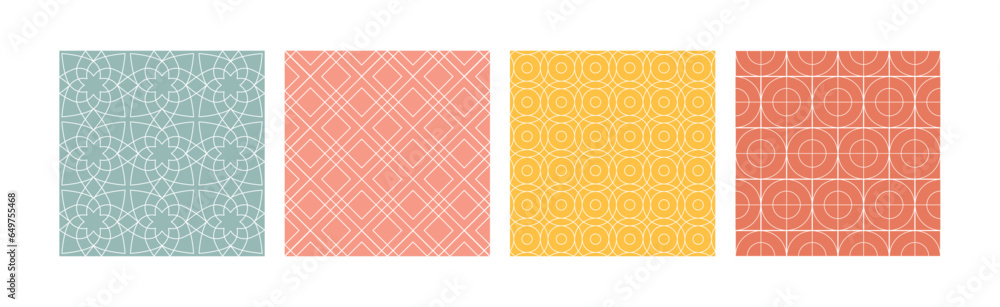Poster texture and ornament pattern design vector set