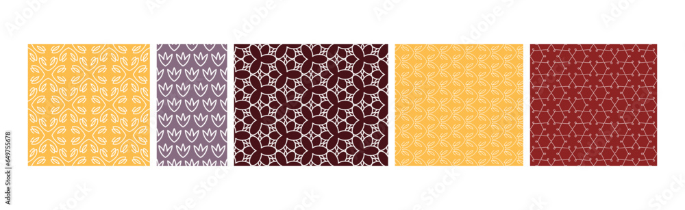 Poster texture and ornament pattern design vector set