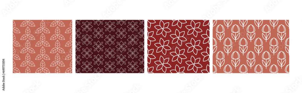 Poster texture and ornament pattern design vector set