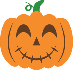 Creepy orange halloween pumpkin vector icon
