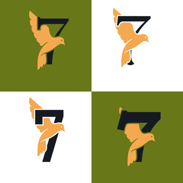  Initials Logo Design Number  7I Bird Logo Design Concept