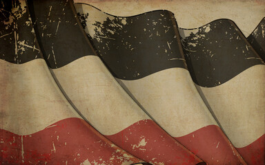 Old Paper Print - Waving Flag of German Empire