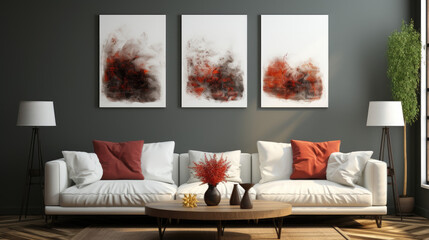Elegant Living Room with Abstract Artwork