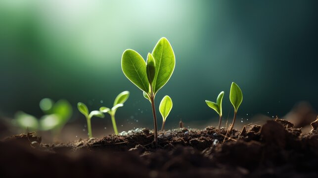 Small Plant Sapling Growing Global Warming Concept