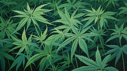 Cannabis background wallpaper design, weed, ganja, marihuana, green hemp bud, leaf