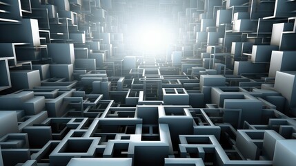 Obraz premium design digital wireframe maze illustration technology abstract, line grid, neon 3d design digital wireframe maze