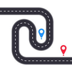 Fototapeta premium road trip and journey route vector